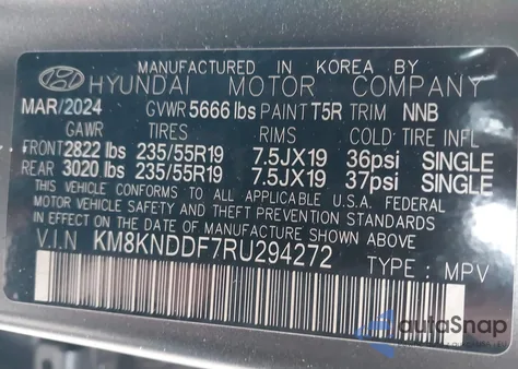 2024 Hyundai Ioniq 5 Sel from USA, damaged, VIN KM8KNDDF7RU294272